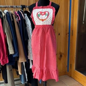 Vintage kitchen Apron ducks darling bow ruffle farmhouse homestead country